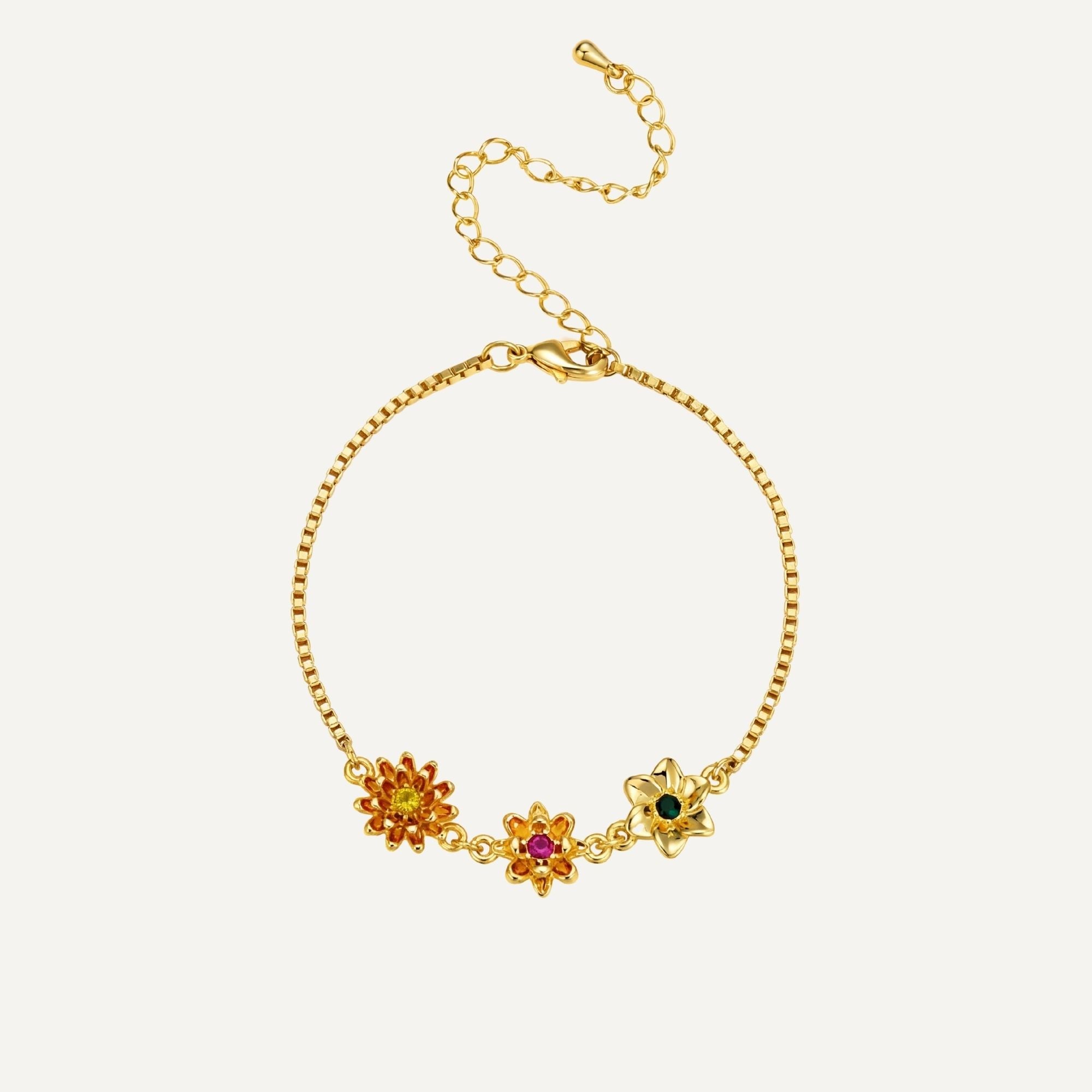 Driedimensionale Geboortebloem Armband
