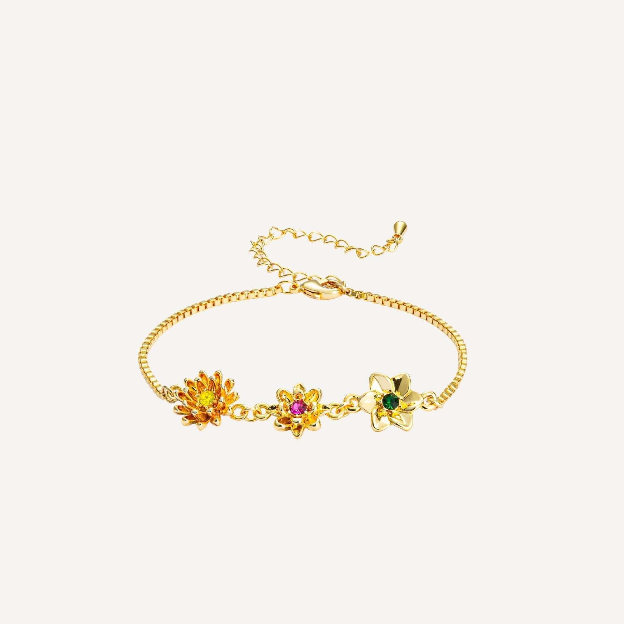 Driedimensionale Geboortebloem Armband