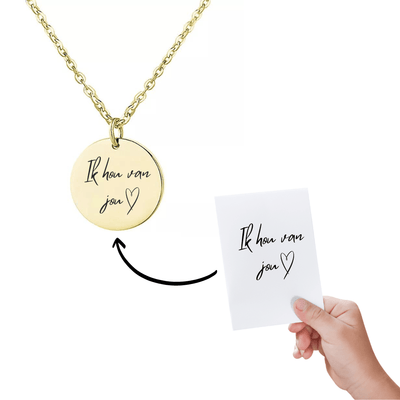 Handschrift/Tekening Coin Ketting