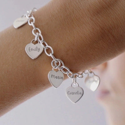 Gepersonaliseerde Graveer Hart Armband Voor Vrouw