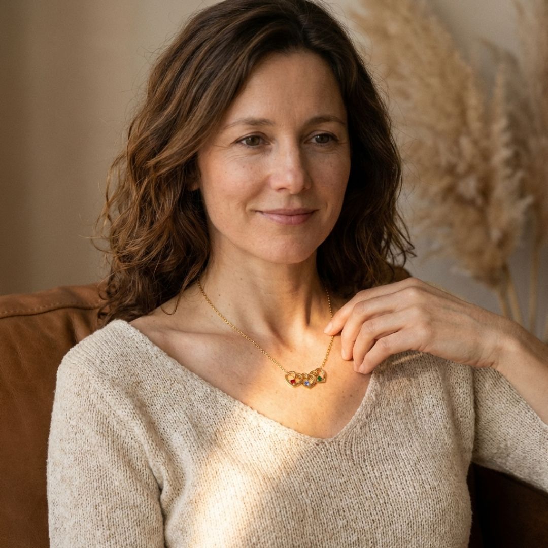 Gepersonaliseerde Hart Ketting met Naamgravure en Geboortesteen