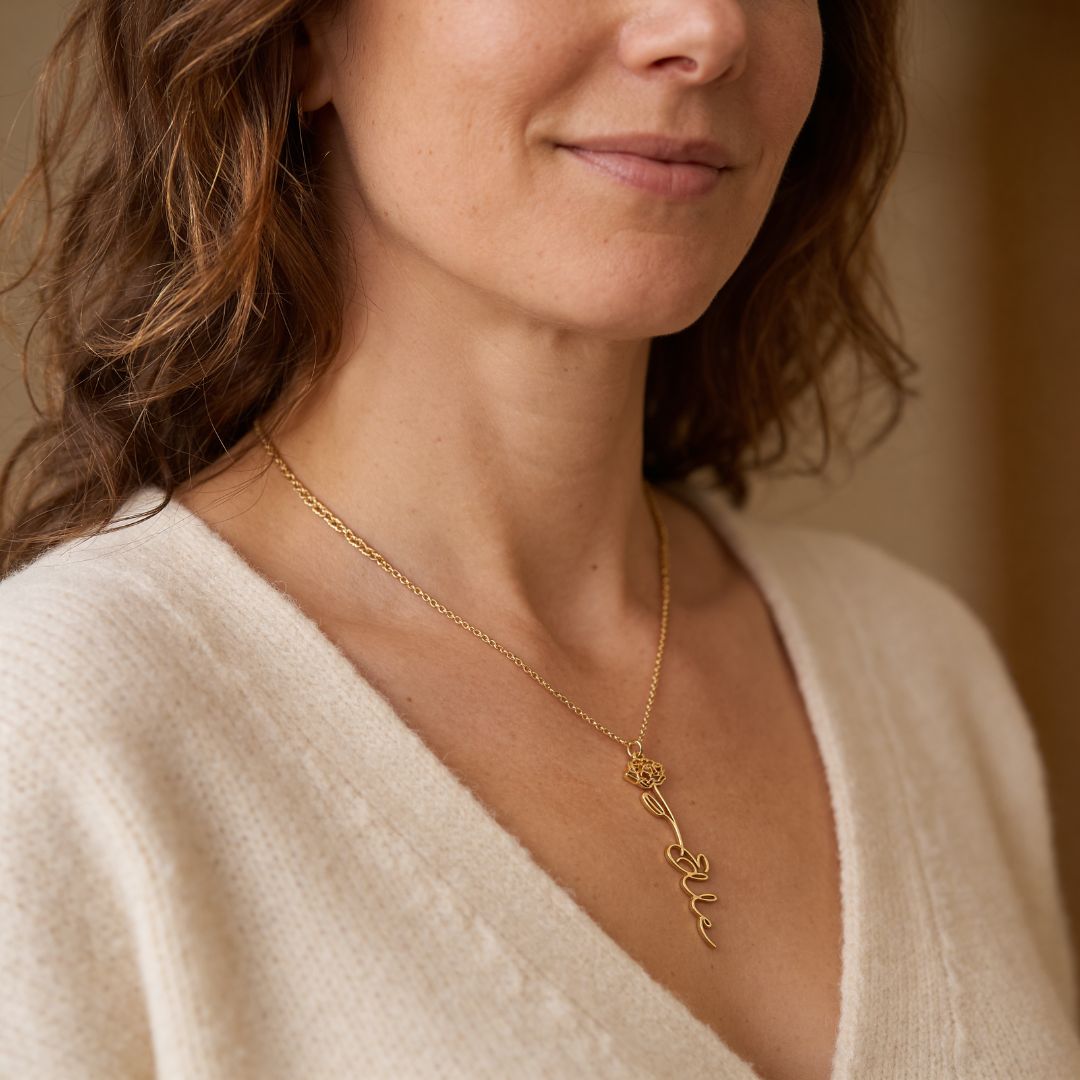 Gepersonaliseerde Geboortebloem Ketting