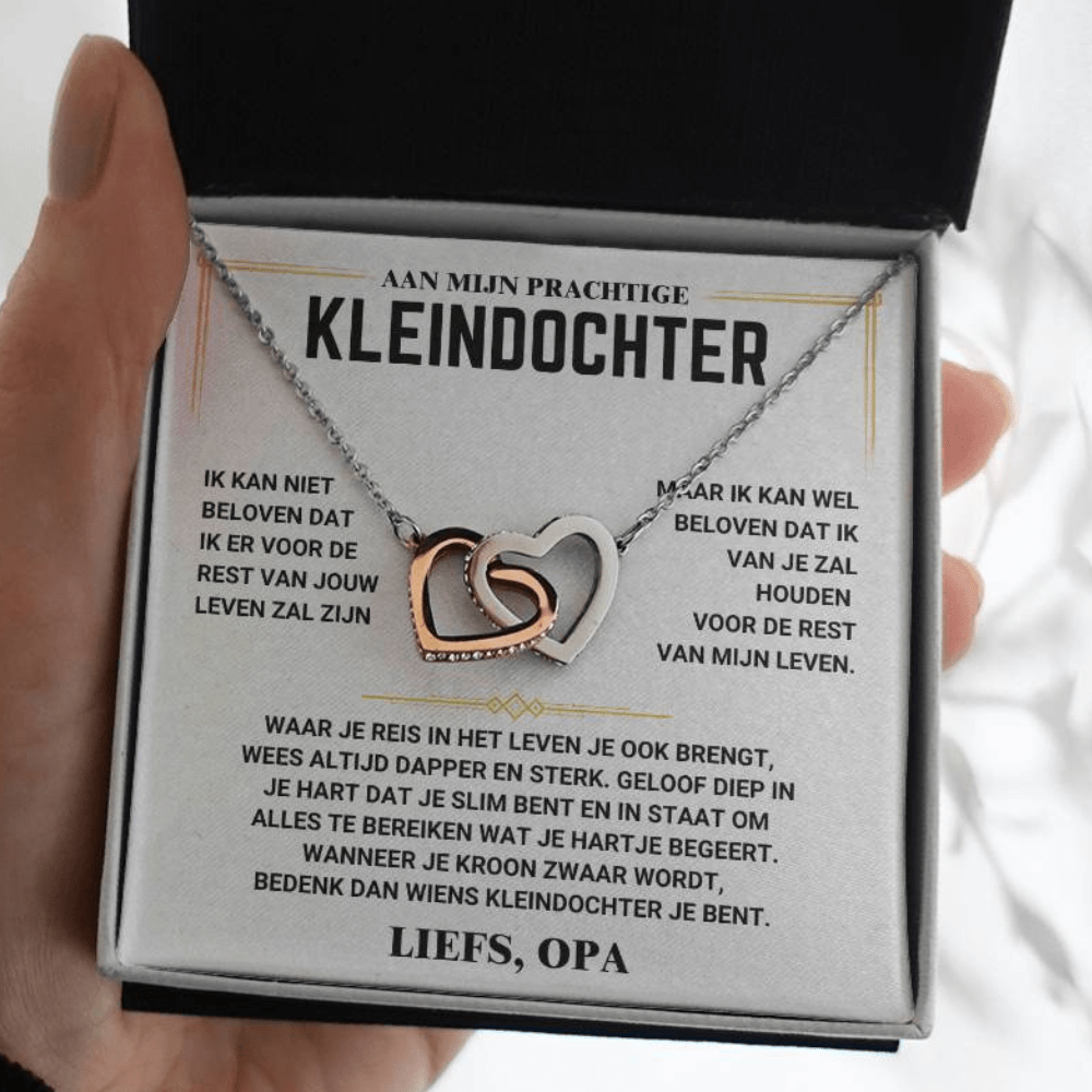 Aan Mijn Kleindochter - Harten Ketting - Gratis Oorbellen