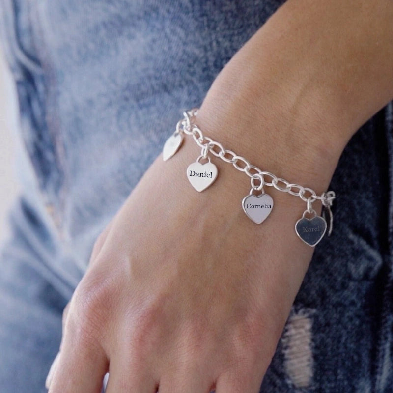 Gepersonaliseerde Graveer Hart Armband Voor Vrouw