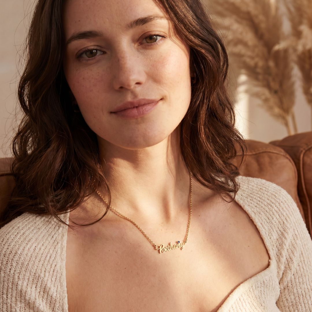 Gepersonaliseerde Naamketting met Geboortesteen