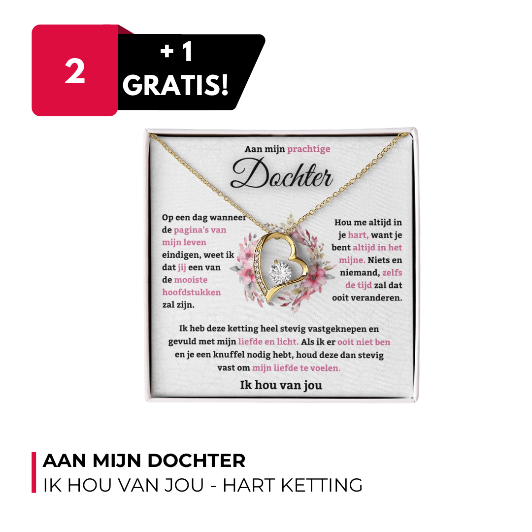 Aan Mijn Dochter - Ik hou van jou - Hart Ketting