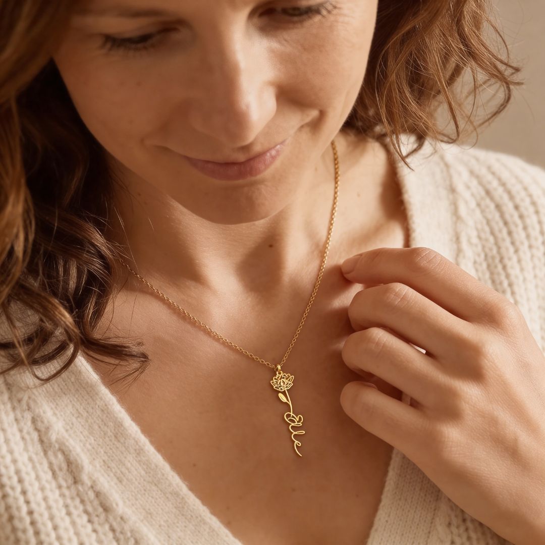 Gepersonaliseerde Geboortebloem Ketting