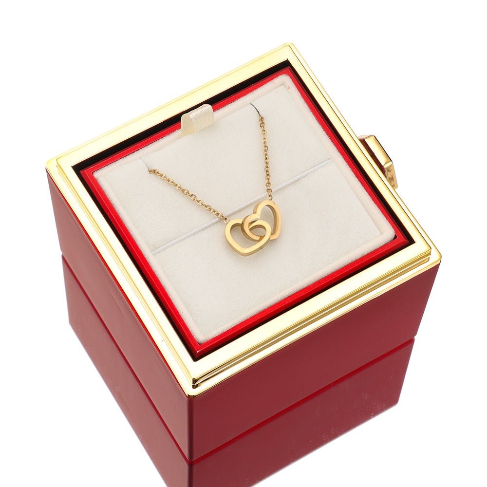 Eeuwige Roos Box - Met Gepersonaliseerde Ketting & Echte Roos - CustomLove.nl