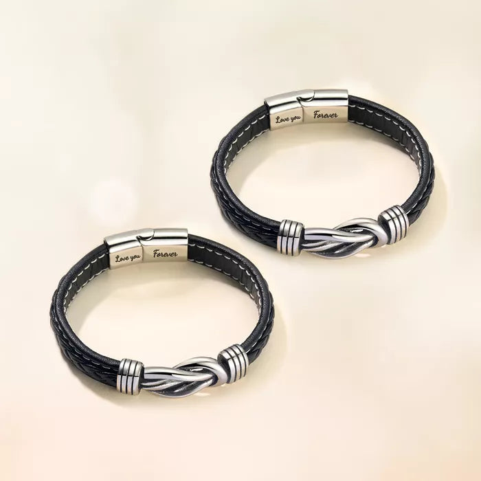 Aan Mijn Man - Ik Hou Van Jou; Voor Altijd - Infinity Armbanden voor Koppels (19cm)