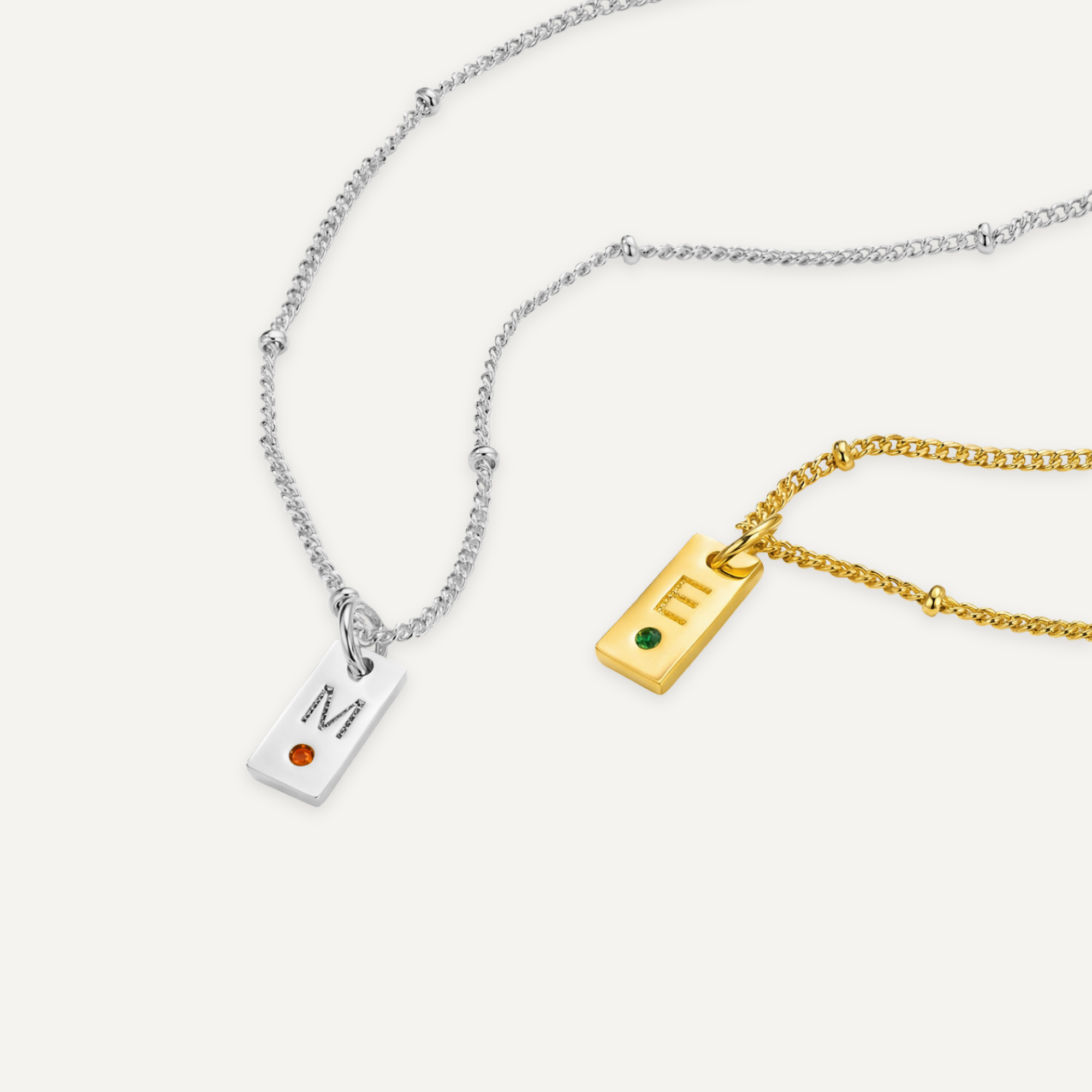 Nieuwe Mama - Tag Geboortesteen Ketting