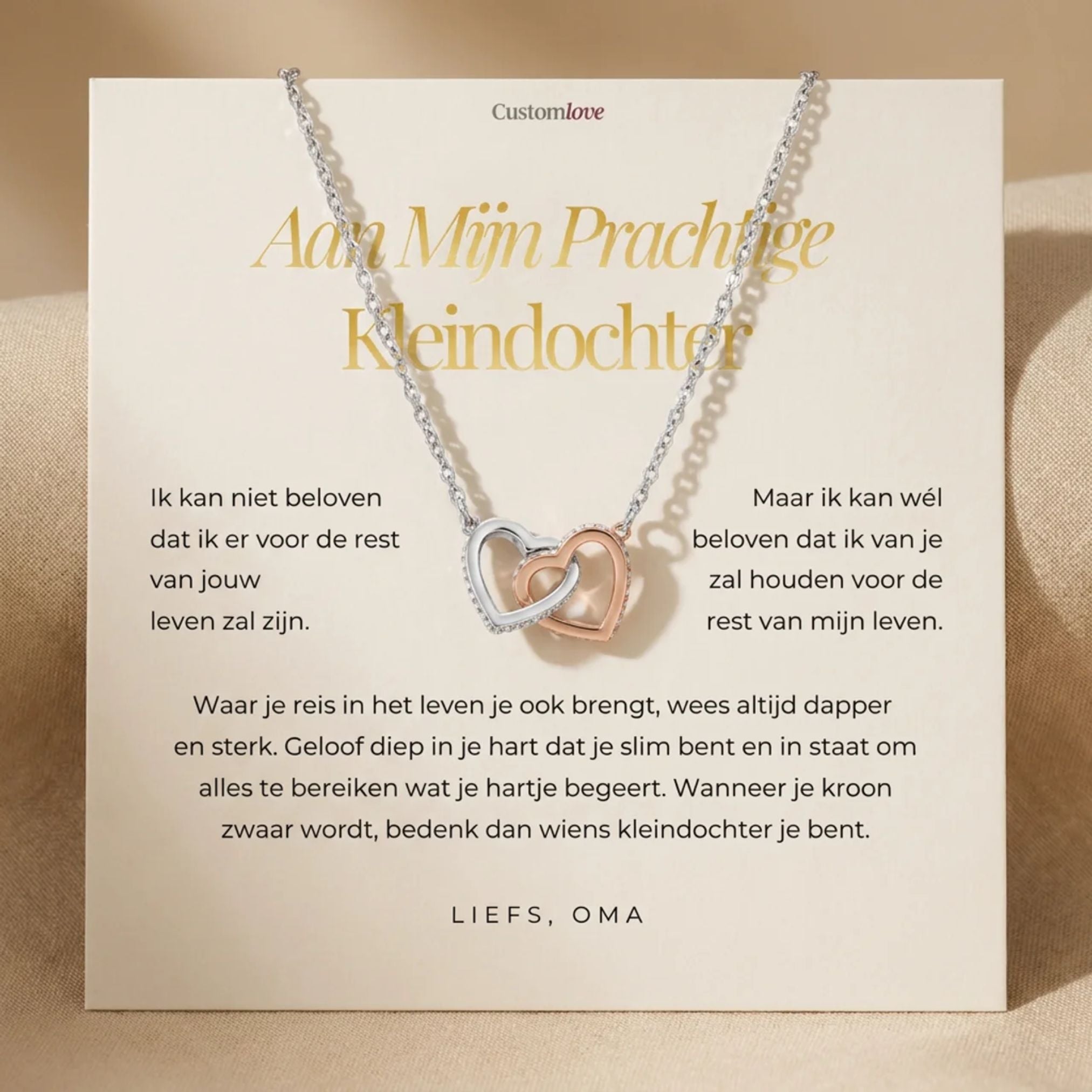 Aan Mijn Kleindochter - Harten Ketting - Van Oma