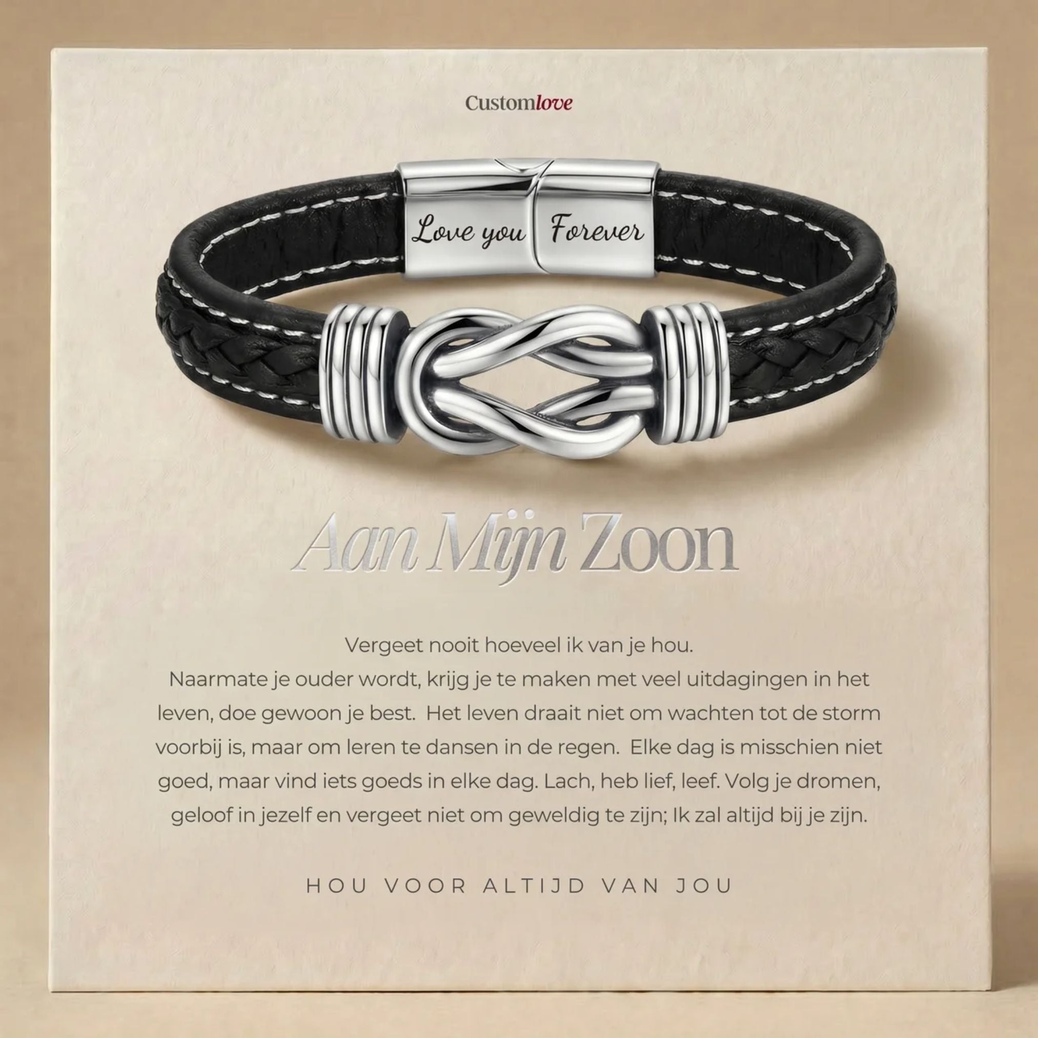 Aan Mijn Zoon - Hou voor altijd van jou - Infinity Armband