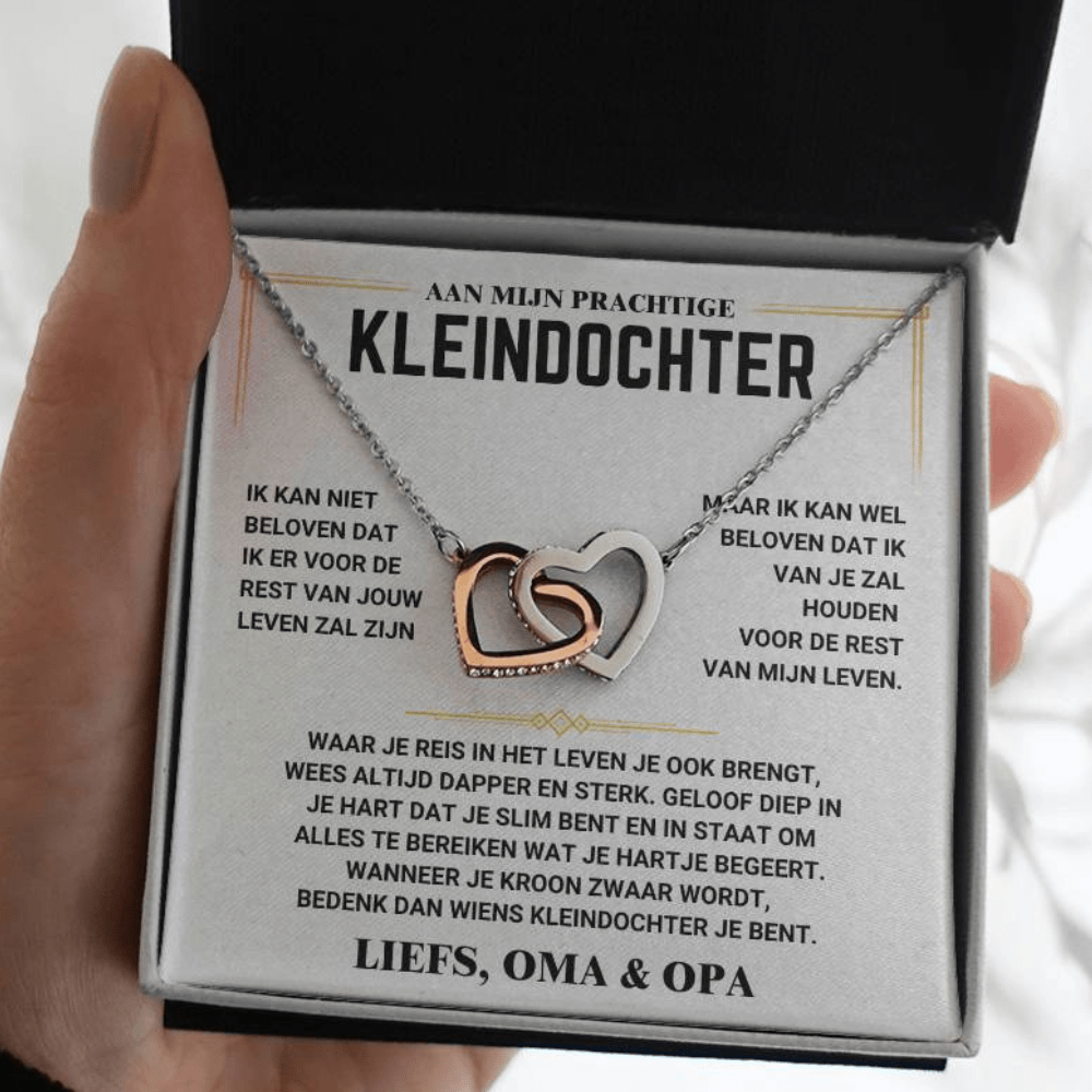 Aan mijn Kleindochter - Harten Ketting - Liefs Oma & Opa