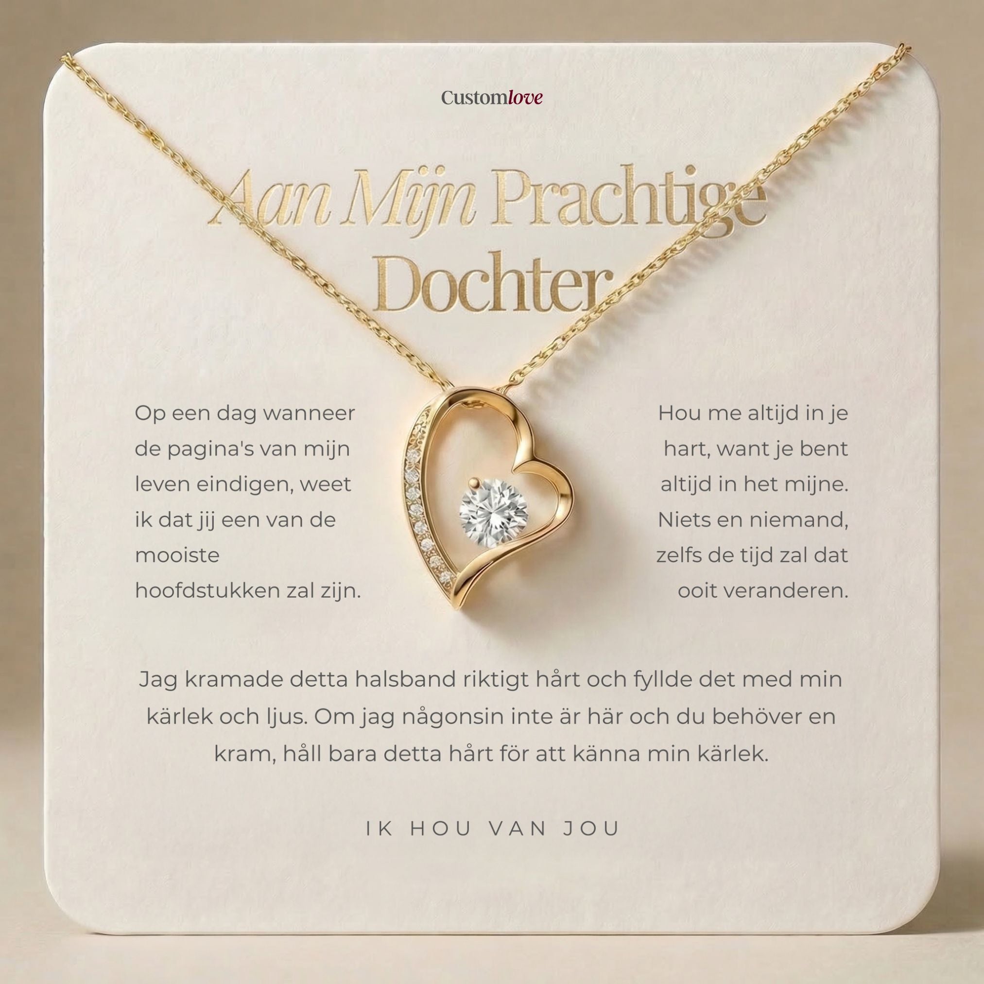 Aan Mijn Dochter - Ik hou van jou - Forever Love Ketting