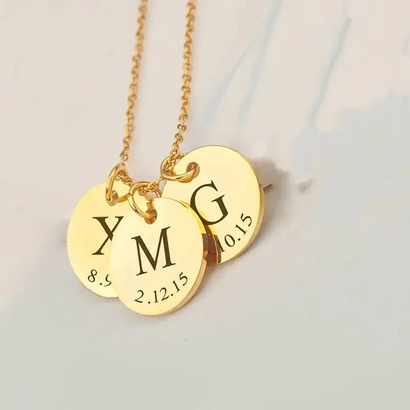 Gepersonaliseerde Initiaal En Geboortedatum Gegraveerde Ketting - Moederdag Cadeaus