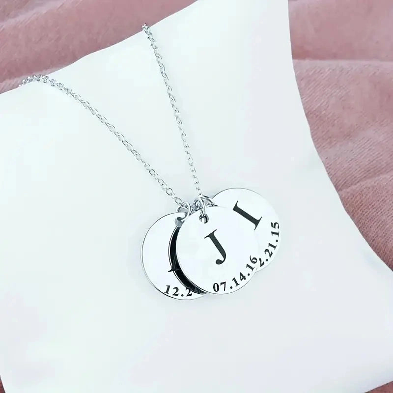 Gepersonaliseerde Initiaal En Geboortedatum Gegraveerde Ketting - Moederdag Cadeaus