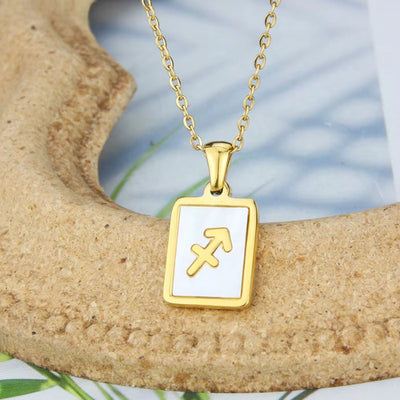 Gepersonaliseerde Zodiac Witte Zeeschelp Hanger Ketting - Cadeaus voor Haar