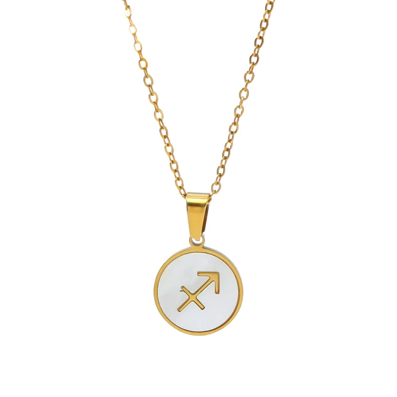 Gepersonaliseerde Zodiac Witte Zeeschelp Hanger Ketting - Cadeaus voor Haar