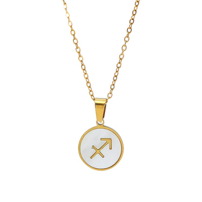 Gepersonaliseerde Zodiac Witte Zeeschelp Hanger Ketting - Cadeaus voor Haar