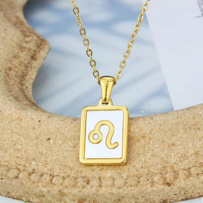 Gepersonaliseerde Zodiac Witte Zeeschelp Hanger Ketting - Cadeaus voor Haar