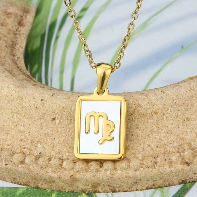 Gepersonaliseerde Zodiac Witte Zeeschelp Hanger Ketting - Cadeaus voor Haar