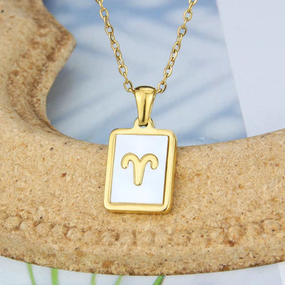 Gepersonaliseerde Zodiac Witte Zeeschelp Hanger Ketting - Cadeaus voor Haar