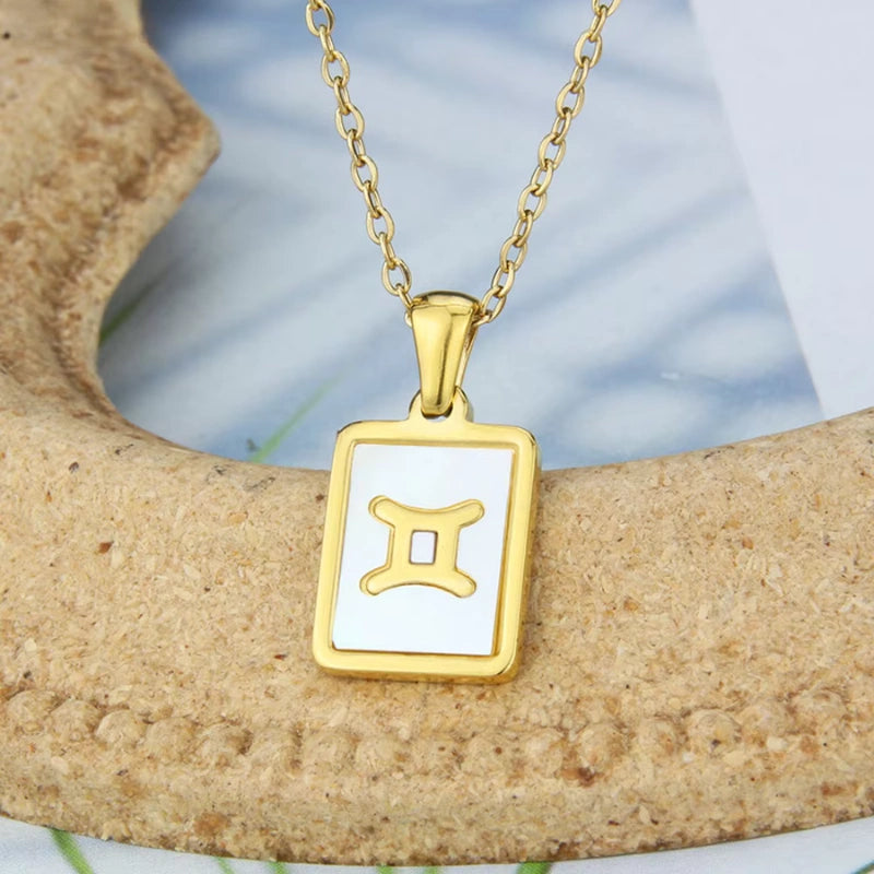 Gepersonaliseerde Zodiac Witte Zeeschelp Hanger Ketting - Cadeaus voor Haar