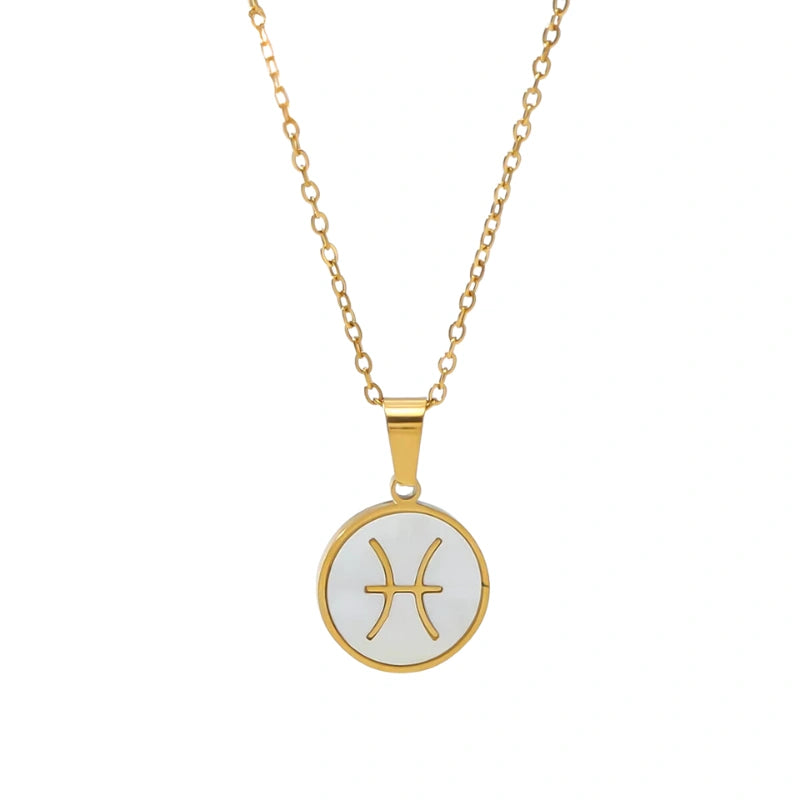 Gepersonaliseerde Zodiac Witte Zeeschelp Hanger Ketting - Cadeaus voor Haar