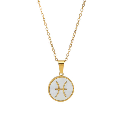 Gepersonaliseerde Zodiac Witte Zeeschelp Hanger Ketting - Cadeaus voor Haar