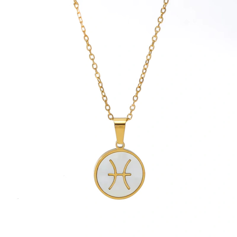 Gepersonaliseerde Zodiac Witte Zeeschelp Hanger Ketting - Cadeaus voor Haar