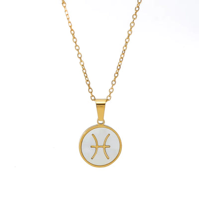 Gepersonaliseerde Zodiac Witte Zeeschelp Hanger Ketting - Cadeaus voor Haar