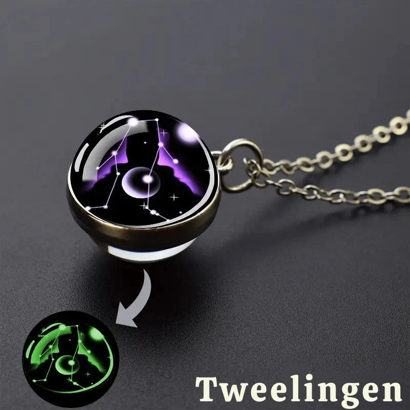 Gepersonaliseerde Lichtgevend In Het Donker Sterrenbeeld Hanger Ketting - Cadeaus Voor Hem