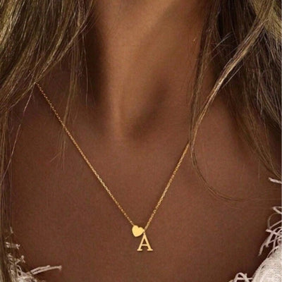 Gepersonaliseerde Vergulde Hart Ketting Met Letters - Moederdag Cadeaus