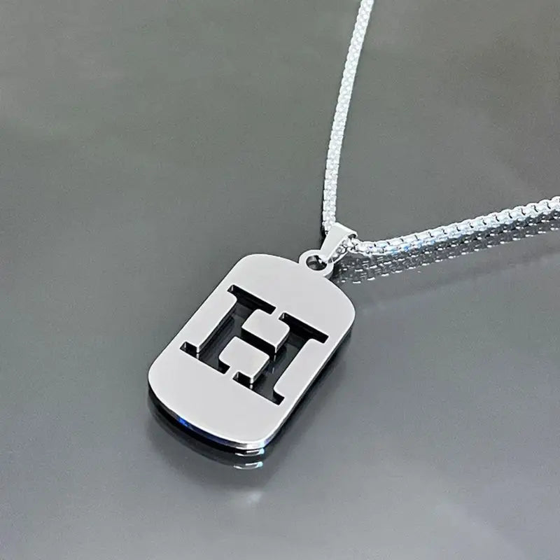 Gegraveerde Holle Letter Hanger Initiaal Ketting - Jongens Ketting