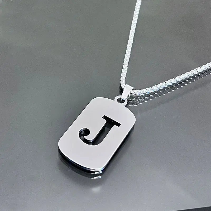 Gegraveerde Holle Letter Hanger Initiaal Ketting - Jongens Ketting