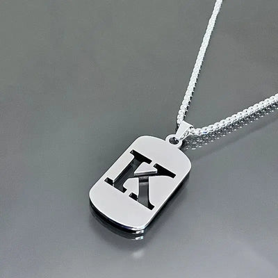 Gegraveerde Holle Letter Hanger Initiaal Ketting - Jongens Ketting