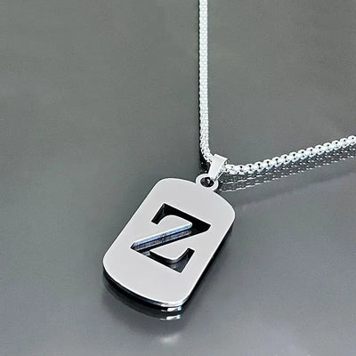 Gegraveerde Holle Letter Hanger Initiaal Ketting - Jongens Ketting