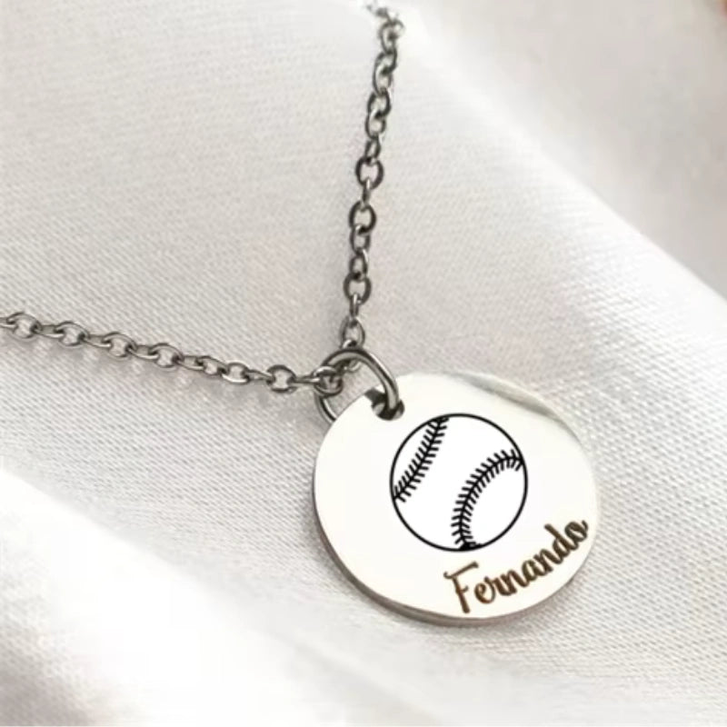 Gepersonaliseerde Naam Gegraveerde Sport Hanger Ketting - Jongens Ketting