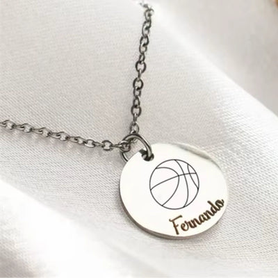 Gepersonaliseerde Naam Gegraveerde Sport Hanger Ketting - Jongens Ketting