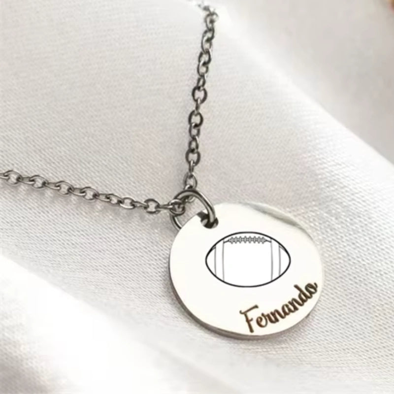 Gepersonaliseerde Naam Gegraveerde Sport Hanger Ketting - Jongens Ketting