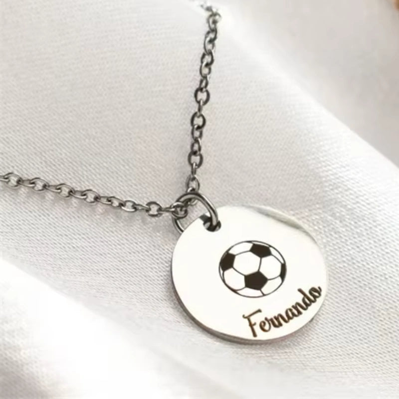 Gepersonaliseerde Naam Gegraveerde Sport Hanger Ketting - Jongens Ketting