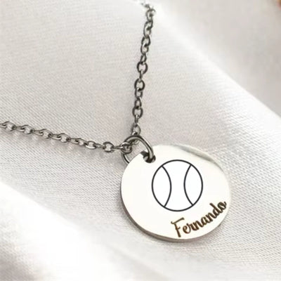 Gepersonaliseerde Naam Gegraveerde Sport Hanger Ketting - Jongens Ketting