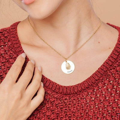 Gepersonaliseerde Graveer Naam Ketting Met Vingerafdruk - Cadeaus Voor Haar