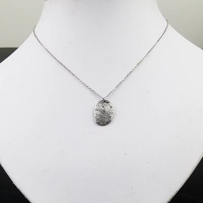 Gepersonaliseerde Gegraveerde Duimnagel Hanger Ketting Met Vingerafdruk - Cadeaus Voor Haar