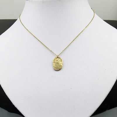 Gepersonaliseerde Gegraveerde Duimnagel Hanger Ketting Met Vingerafdruk - Cadeaus Voor Haar
