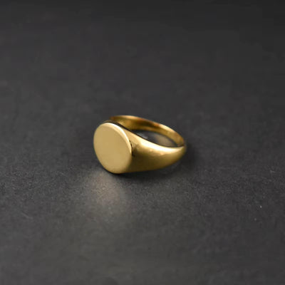 18K Vergulde Blanco Zegel Ring Voor Mannen - Cadeaus Voor Hem