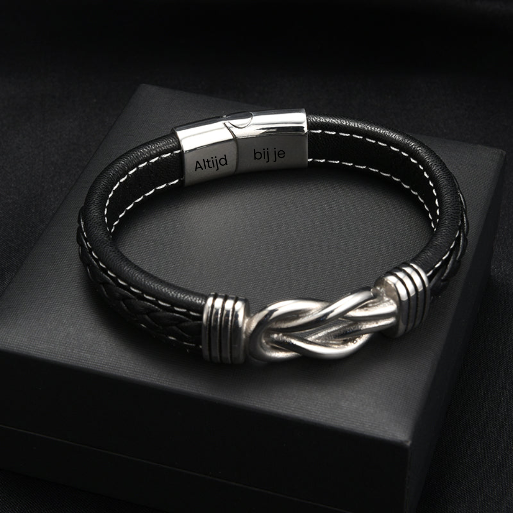 Aan Mijn Zoon - Altijd Bij Je - Infinity Leren Armband