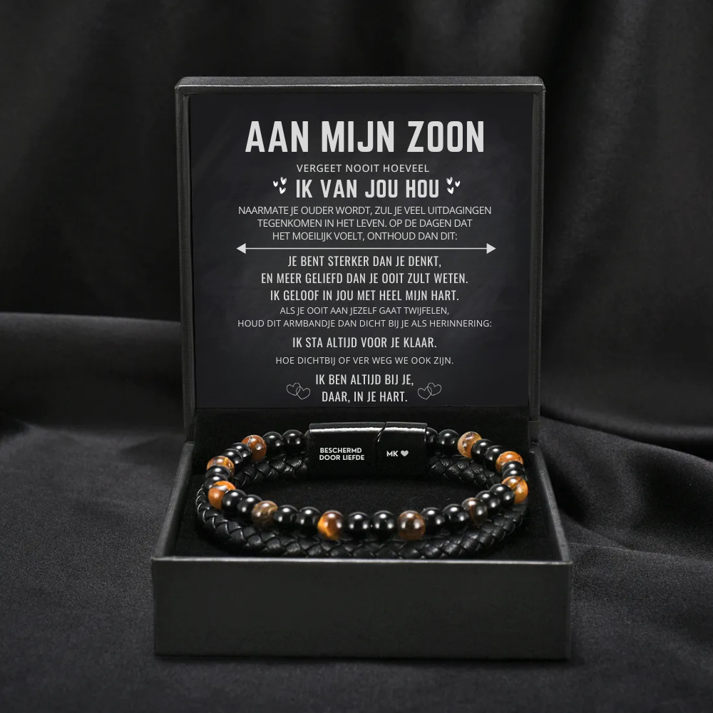 Aan Mijn Zoon - De Bewaker - Tijgeroog Beschermings Armband