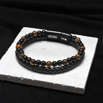 Aan Mijn Zoon - Tijgeroog Beschermings Gepersonaliseerd Armband