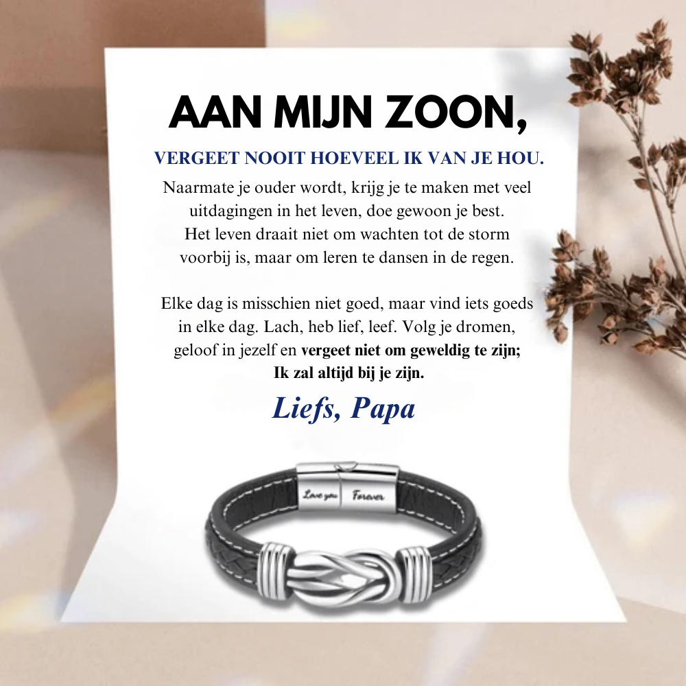 Aan Mijn Zoon - Liefs, Papa - Infinity Armband